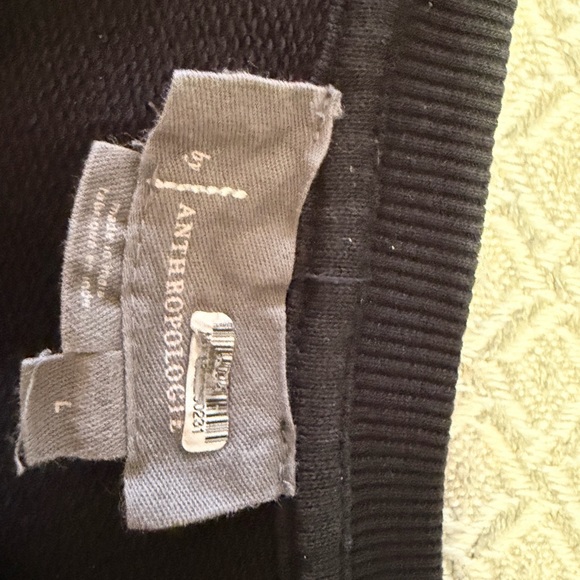 Anthropologie Embroidered Black Sweatshirt - Picture 2 of 3